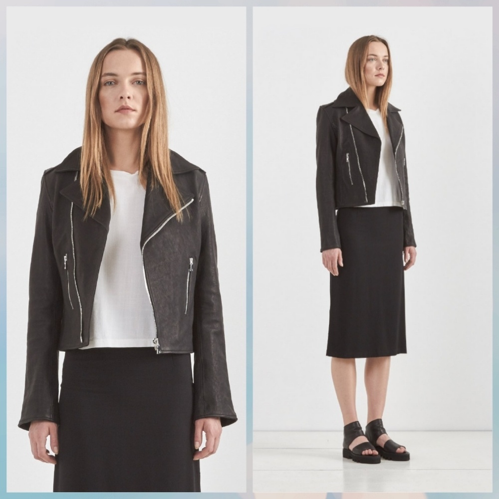 RTA Nico black leather motorcycle jacket